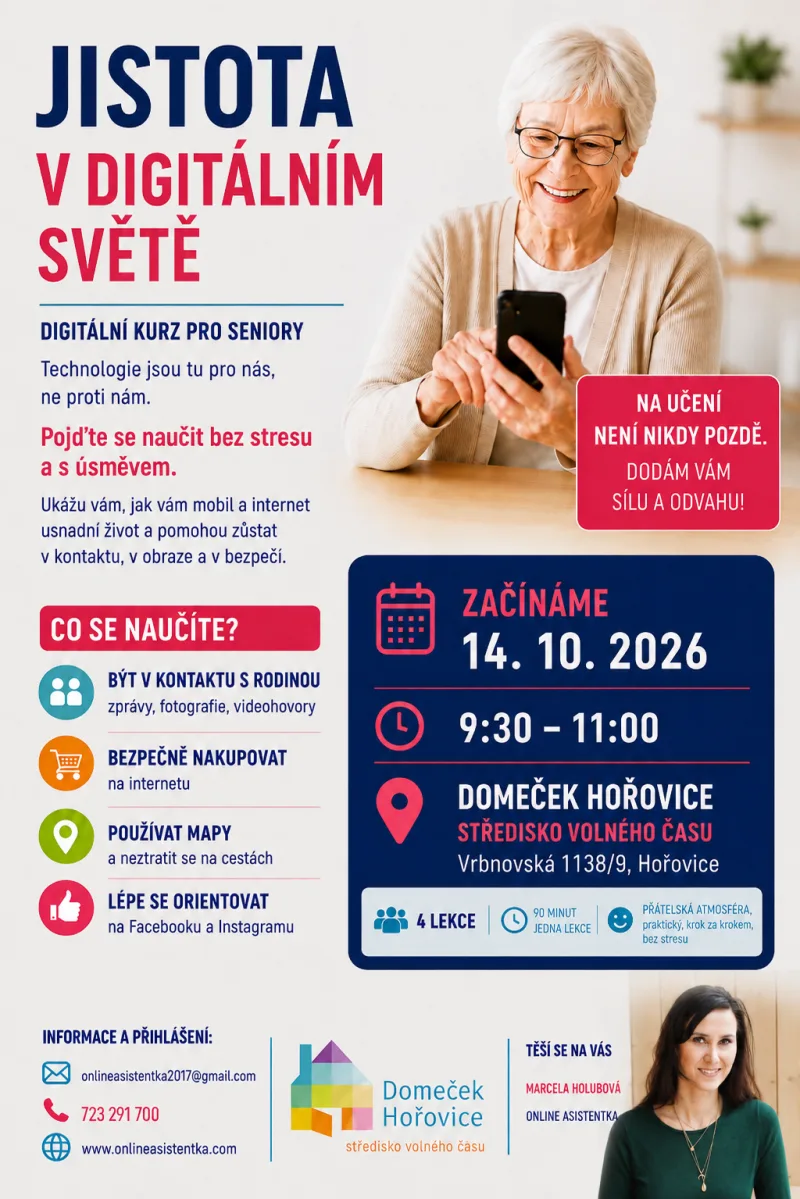 Kurz JISTOTA V DIGITÁLNÍM SVĚTĚ pro seniory