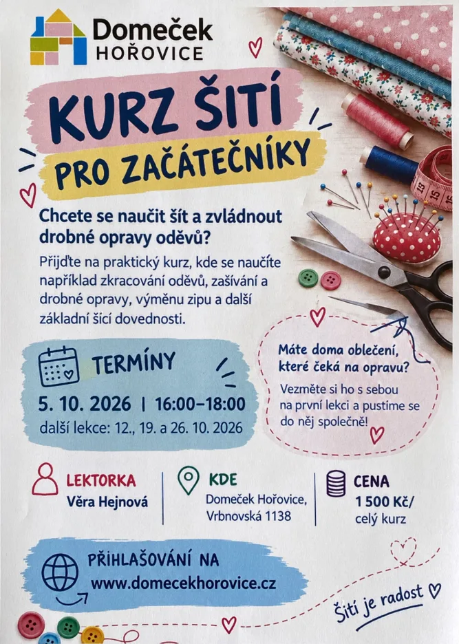 Kurz šití pro začátečníky